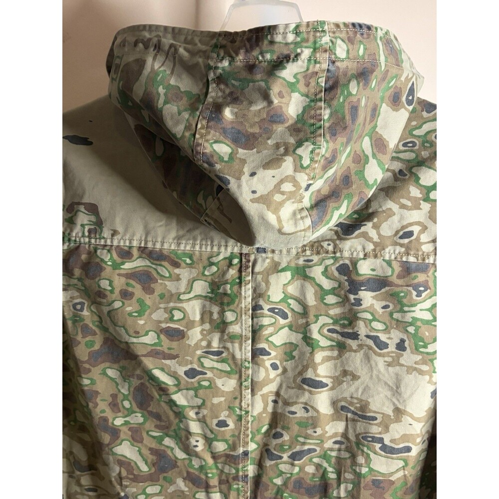 Men Publish Camo Denim Hood Jacket Zip Button Logo Midi L Urban Hip Outdoor Coat - Picture 12 of 16